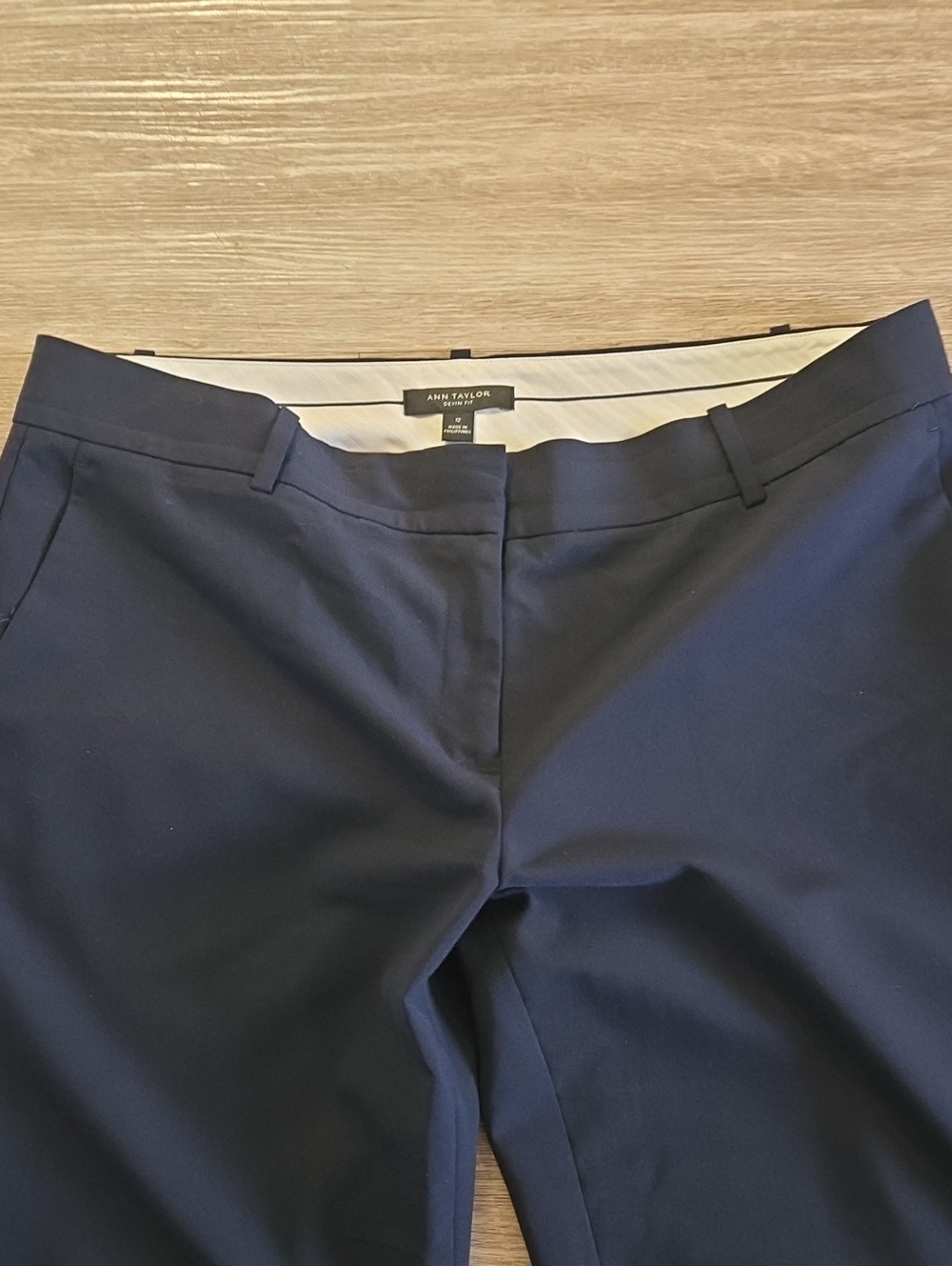 Ann Taylor Devin Fit Navy Blue Bootcut Dress Pants Size 12